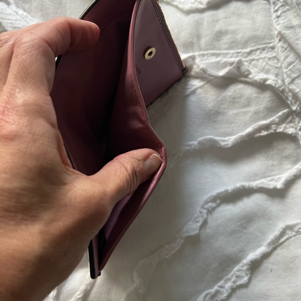 COACH - Floral Zip Wallet in Pink and Tan - Picture 3 of 3